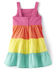 Girls Rainbow Tiered Dress - Festive Fruit