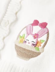 Cardigan lapin brodé bébé fille - Célébrations du printemps
