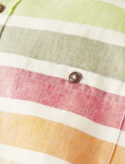 Mens Matching Family Striped Button Up Shirt - Little Sprout