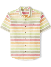Mens Matching Family Striped Button Up Shirt - Little Sprout