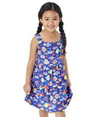 Vestido de niña con estampado de peces - Splish-Splash