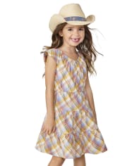 Girls Matching Family Plaid Tiered Dress - Country Trail