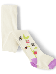 Girls Strawberry Tights - Little Sprout