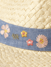 Girls Embroidered Floral Cowgirl Hat - Country Trail