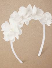 Diadema floral con perlas para niñas - Ocasión especial