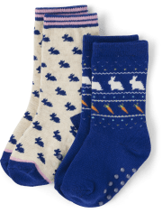 Paquete de 2 calcetines de conejito para niños - Celebraciones de primavera