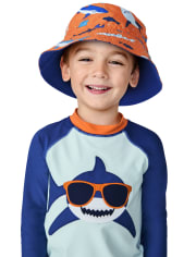 Boys Reversible Shark Bucket Hat - Splish-Splash
