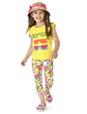 Girls Fruit Capri Leggings - Festive Fruit