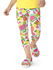 Girls Fruit Capri Leggings - Festive Fruit