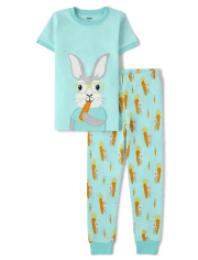 Boys Bunny Snug Fit Cotton Pajamas - Gymmies