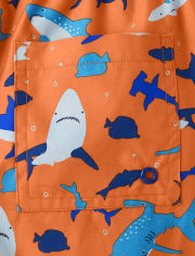 Reel Legends Toddler Boys Palm Sharks Swim Shorts