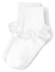 Calcetines con puños vueltos y volantes para niñas - Ocasión especial