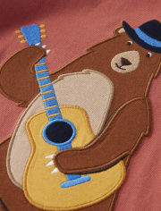 Boys Embroidered Bear Top - Country Trail
