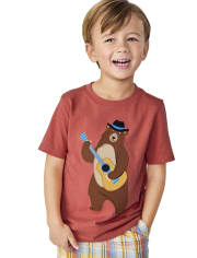 Boys Embroidered Bear Top - Country Trail