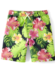 Boys Matching Family Tropical Swim Trunks - Aloha