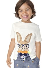 Boys Embroidered Bunny Top - Spring Celebrations