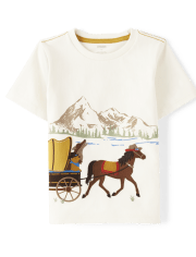 Boys Embroidered Mountain Scene Top - Country Trail