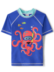 Boys Embroidered Octopus Rashguard - Splish-Splash