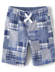 Boys Madras Pull On Shorts - Sandy Shores