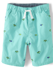 Boys Schiffli Turtle Fish Pull On Shorts - Save the Seas