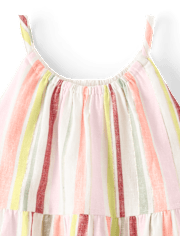 Girls Mommy And Me Striped Tiered Dress - Fairytale Forest