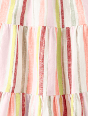 Girls Mommy And Me Striped Tiered Dress - Fairytale Forest