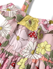 Girls Floral Off Shoulder Dress - Fairytale Forest