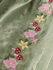 Robe fleurie brodée pour fille - Forêt de contes de fées