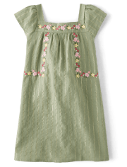 Girls Embroidered Floral Dress - Fairytale Forest