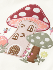 Girls Embroidered Mushroom Top - Fairytale Forest