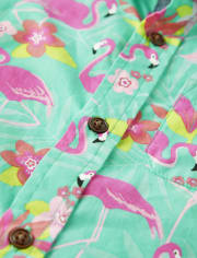 Chemise Boutonnée Flamingo Assortie Garçons Famille - Tropical Paradise