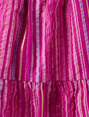 Girls Striped Ruffle Skort - Island Spice