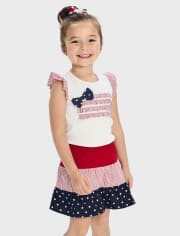 Girls Stars And Stripes Tiered Skort - American Cutie