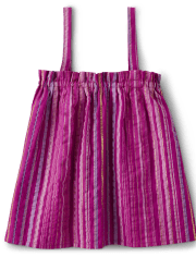 Girls Striped Tank Top - Island Spice