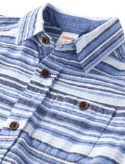 Boys Matching Family Striped Button Up Shirt - Sandy Shores