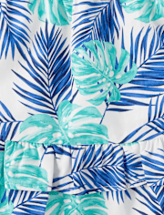Girls Tropical Leaf Ruffle Skort - Save the Seas