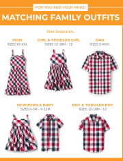 Baby Boys Matching Family Plaid Poplin Button Up Romper - American Cutie