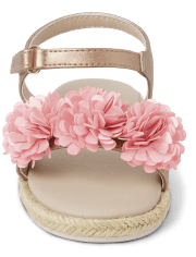 Girls Flower Sandals - Safari