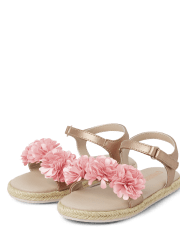 Girls Flower Sandals - Safari