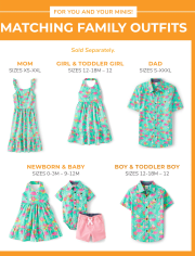 Womens Matching Family Flamingo Ruffle Dress - Tropical Dress