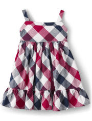 Baby Girls Matching Family Plaid Ruffle Dress - American Cutie
