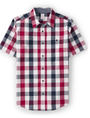 Mens Matching Family Plaid Button Up Shirt - American Cutie