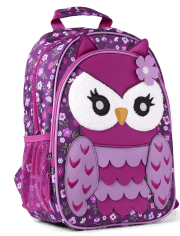 Girls Embroidered Owl Backpack - Uniform