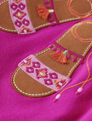 Girls Embroidered Sandals Tank Top - Island Spice