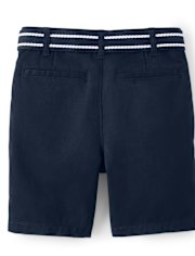 Boys Wrinkle-Resistant Belted Chino Shorts - Uniform
