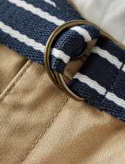 Boys Wrinkle-Resistant Belted Chino Shorts - Uniform