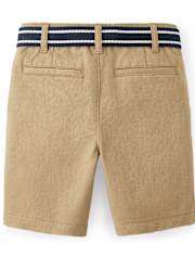 Boys Wrinkle-Resistant Belted Chino Shorts - Uniform