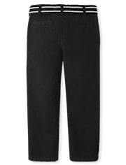 Boys Wrinkle Resistant Belted Chino Pants - Uniform