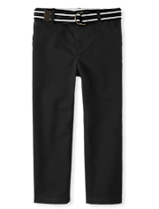 Boys Wrinkle Resistant Belted Chino Pants - Uniform
