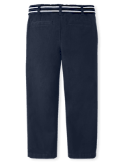 Boys Wrinkle Resistant Belted Chino Pants - Uniform